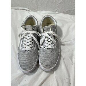 Vans mini stripe white/gray old skool shoes 8.5